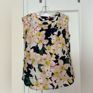 JCrew Floral Silk Sleeveless Blouse Top